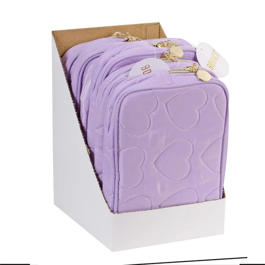 Bodico, Cosmetic Bag, lilac purple, hearts, 20X4X13cm