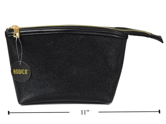 Bodico, Black Glitter Cosmetic Bag, hang tag, packed with stuffing