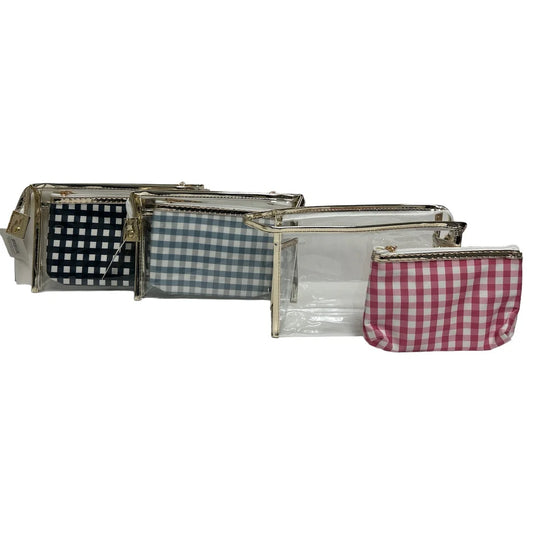 COSMETIC BAG - CHECKERED 9" x 2.5" x 6"