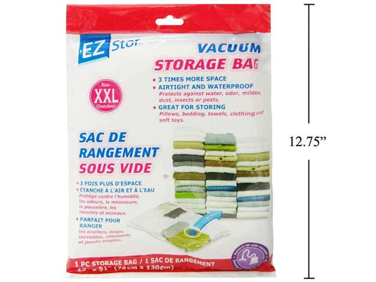 EZ-Stor Vac. Storage Bag, Size XXL 29" x 51", printed opp bag