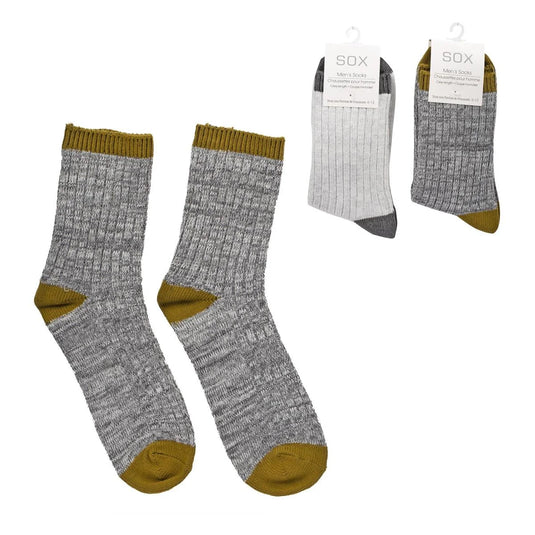 Sox, Men's Marl with Contrast Toe, Crew