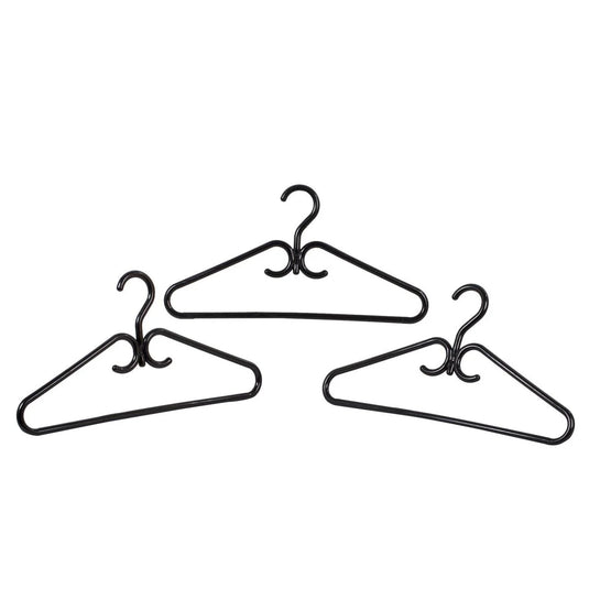 3-Pk Heavy Duty Black Hangers