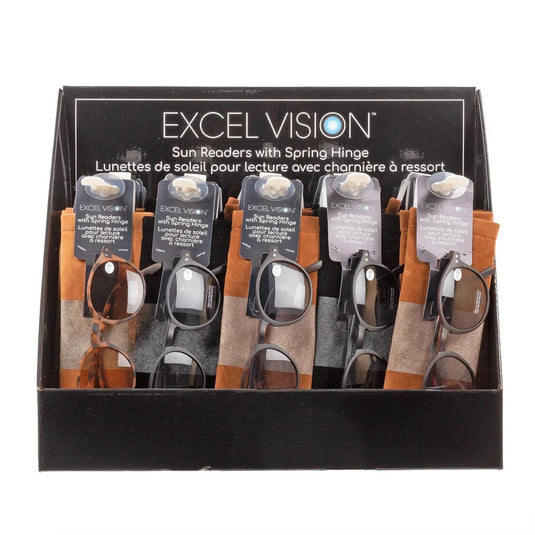Excel Vision, Sun Reader Sunglasses w Spring Hinge, w Pouch