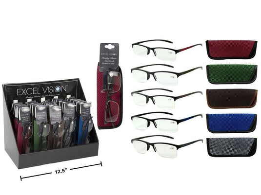 Excel V. Half-Rim Reading Glasses w/ Case
