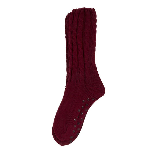 SOX, Knitted Reading/House Socks, Maroon,paper wrap