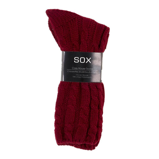 SOX, Knitted Reading/House Socks, Maroon,paper wrap