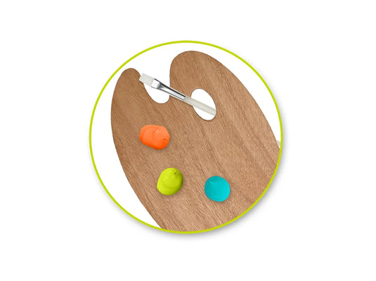 Color Factory Paint Palette: 7.88"x11.85" Wood Oval Artist Palette
