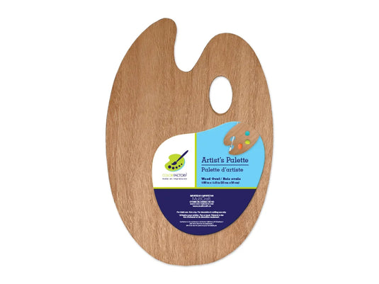 Color Factory Paint Palette: 7.88"x11.85" Wood Oval Artist Palette