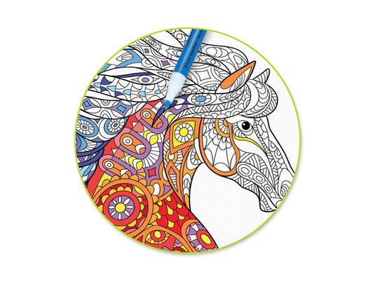 Color Factory: 9.8"x11.8" Canvas Pad w/Design Outlines 10Sheet A) Animal Kingdom