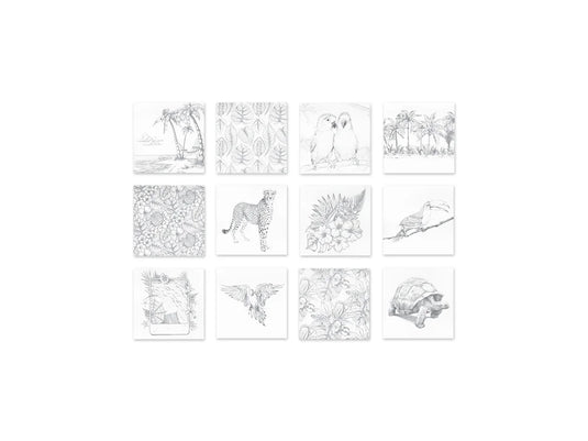 Color Factory: 3D Embossed Coloring Sketch Pad 8"x8" 250gsm 24Sht B) Tropicana