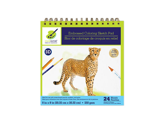 Color Factory: 3D Embossed Coloring Sketch Pad 8"x8" 250gsm 24Sht B) Tropicana