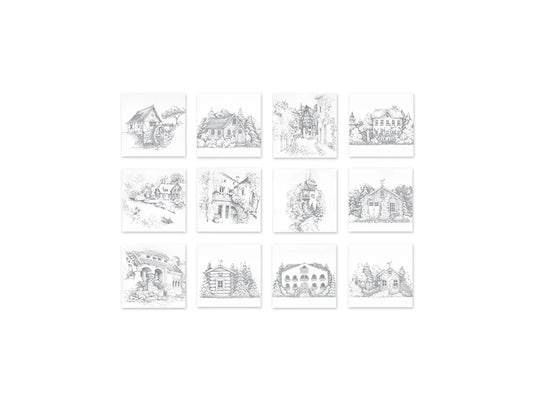 Color Factory: 3D Embossed Coloring Sketch Pad 8"x8" 250gsm 24Sht C) No Place Like Home