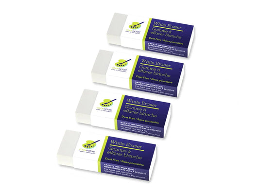 Color Factory Tool: Eraser White Non-Dust 4pc 2.4x0.85x0.5"