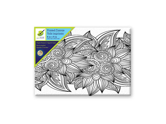 Stretch Artist Printed Canvas: 6"x8" Primed Back-Stapled DIY C) Floral