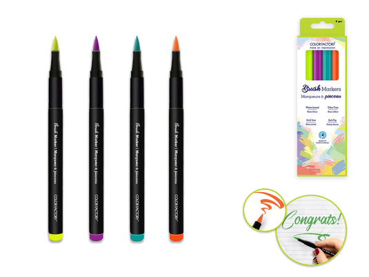 Color Factory: Soft Brush Tip Markers 4pk (Asst) B) Retro