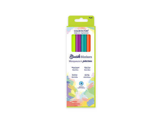 Color Factory: Soft Brush Tip Markers 4pk (Asst) B) Retro