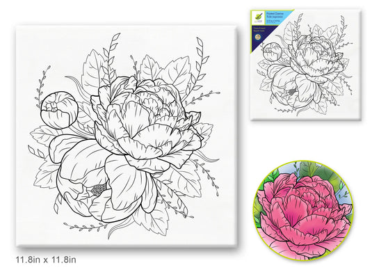 Stretch Artist Printed Canvas: 12"x12" Primed Back-Stapled I) Floral Bloom