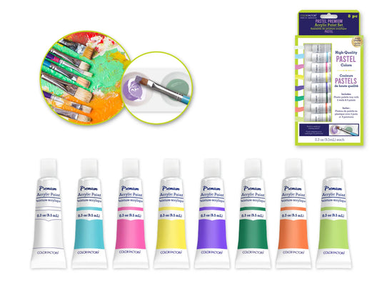 Color Factory: 76ml Premium Acrylic Paint Set 8x9.5ml Tubes B) Pastels