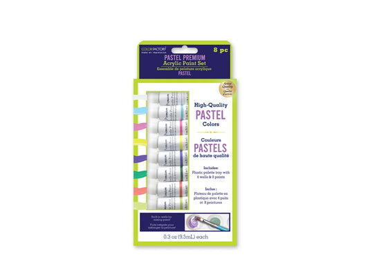 Color Factory: 76ml Premium Acrylic Paint Set 8x9.5ml Tubes B) Pastels