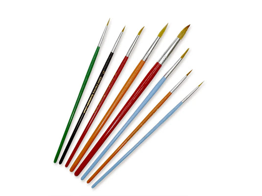 Artist Brush Set: #1-#12 Natural Bristle Round Wood Handle