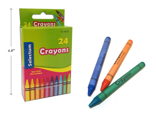 24 PK WAX CRAYONS/HANG BOX