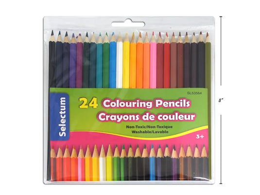 24 PCS COLORING PENCILS PRE SHARPENED VINYL POUCH- GRADE A
