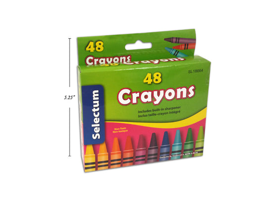 48 PC CRAYONS WITH BUILT IN SHARPENER