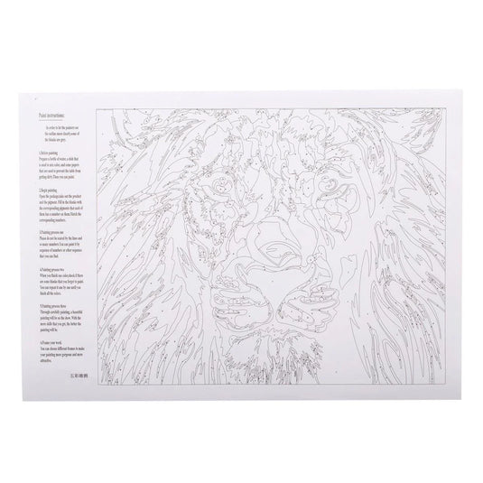 T4C,Color by no.,Lion canvas, Acrylic Paint, Paper Box