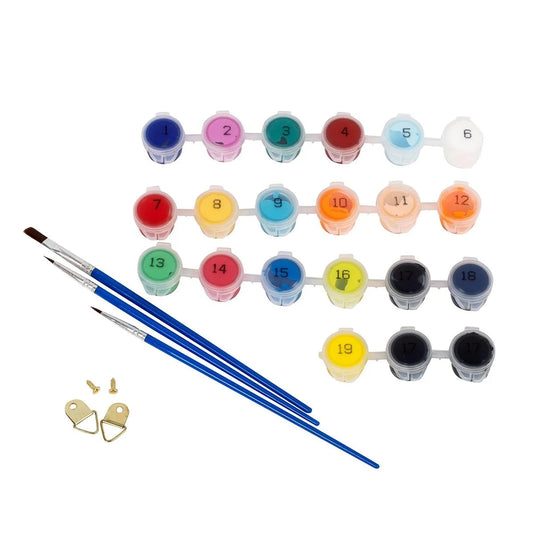 T4C,Color by no., dog canvas, Acrylic Paint, Paper Box