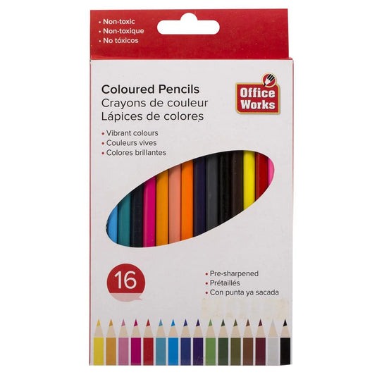O.WKs. 16-pc Colouring Pencils, window box (HZ)