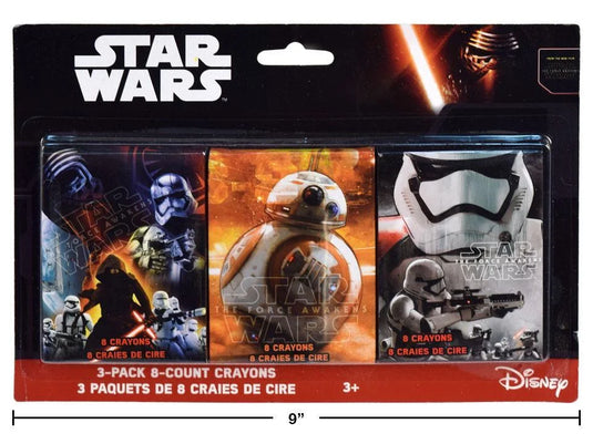 Disney Star Wars, 3-pk 8pc Crayons, b/c