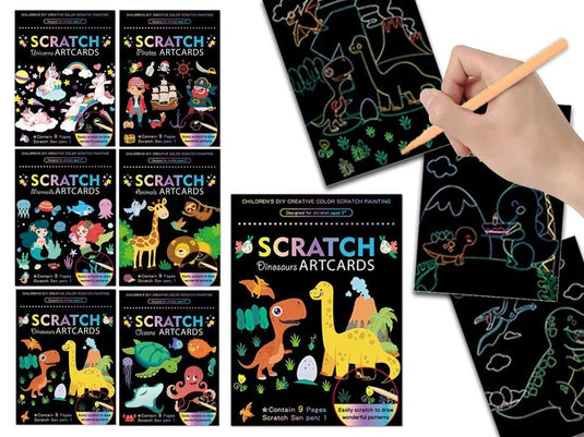 Scratch Artcards w/3 cards & stick,  opp bag (CS)