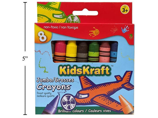 KD.Kr. 8-pc Jumbo Size Crayons, window box