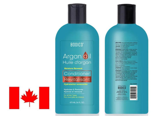 Bodico, 473ml Argan Conditioner, label, Made in Canada