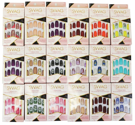 SWAG SHORT COFFIN NAIL COLLECTION W / GLUE