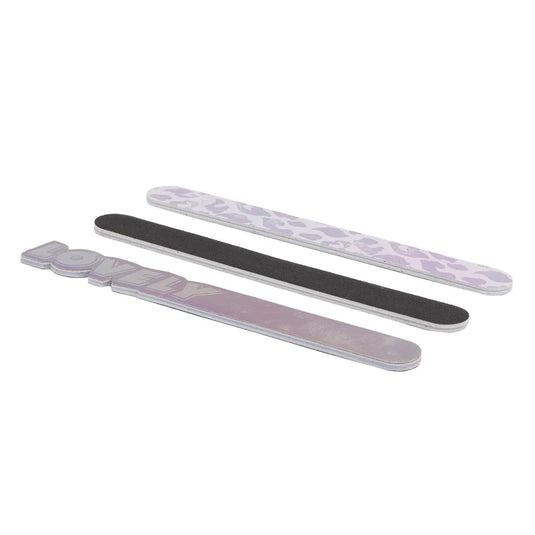 Bodico, 3-pc Nail File, Lilac Mix, pvc bag with insert