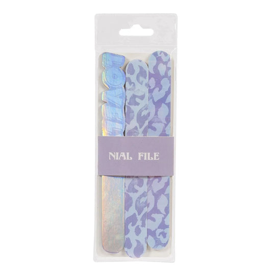 Bodico, 3-pc Nail File, Lilac Mix, pvc bag with insert