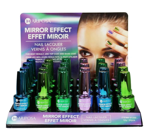 MIRROR EFFECT NAIL POLISH TRAY - 4 ASSORTED COLOUR COMBINATION PACKS