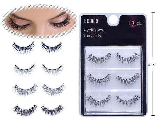 Bodico, 3 Pairs Eyelash, clamshelw/insert(HZ)