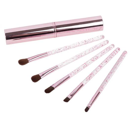 Bodico, 5pc Travel Brush Set w/ Aluminum Case, glitter,