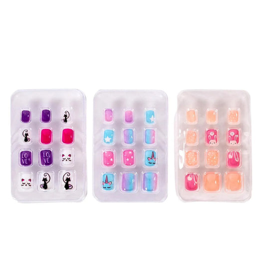 Bodico, 12pc Girls Fashion Nails, pre-glued