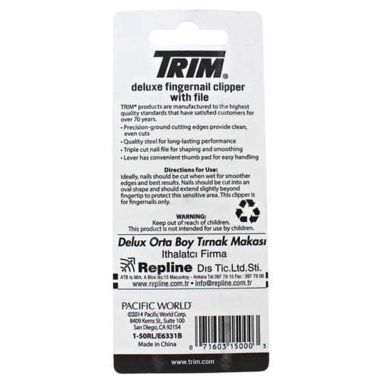 TRIM DELUXE CLIPPER FINGERNAIL CLIPPER + FILE