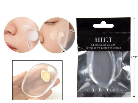 Bodico, Silicone Make-Up Puff clear, size:4x6.5cm, foil bag