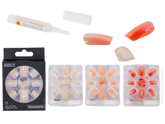 Bodico, 12pc Iridescent Nails w 2g Glue