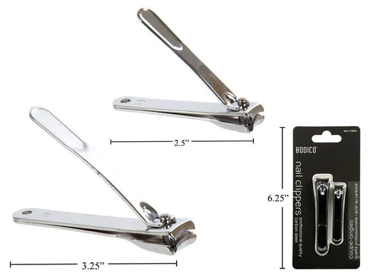 Bodico,2-PC Carbon Stl Nail Clipper chrome, double b/c