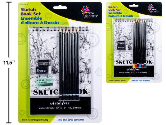 Time 4 Crafts A5 Sketch Book Set Eraser/Pencil/Sharpener