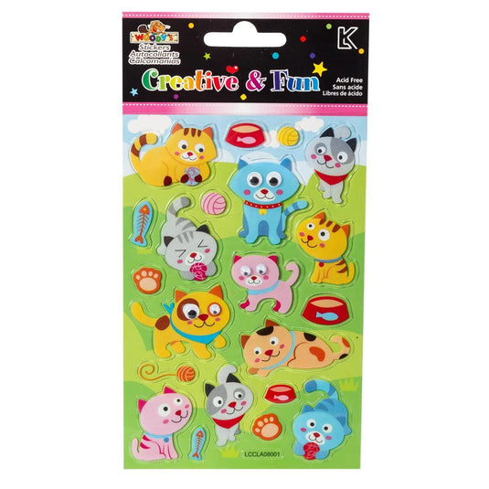 Woody's, 4" x 6" Googly Eyes Stickers, Cats, pbh