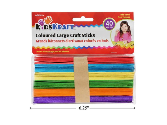 KD.Kr., 40-pc. Large Craft Sticks, Coloured, pbh