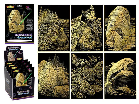 Foil Art Kit, 5.8" x 8.27", Gold Foil