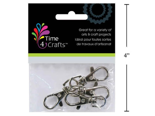 Time 4 Crafts, 4-pc 40mm Silver Trigger Snap Clip, pbh